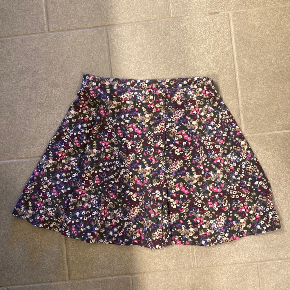 Floral button up skater skirt